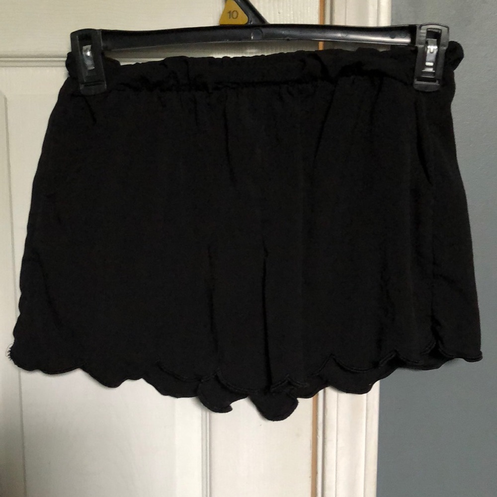 black silky shorts